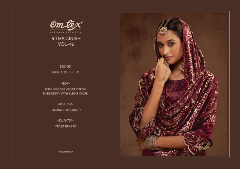 Omtex ritha crush 46 wholesale maheshwari handloom unstitched dress material